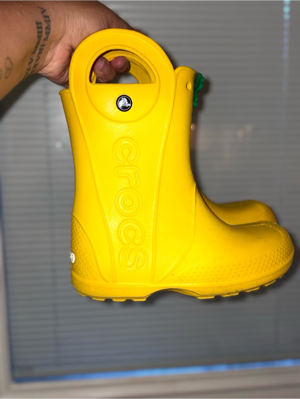 Crocs Kids' Classic Yellow Rain Boots size 1